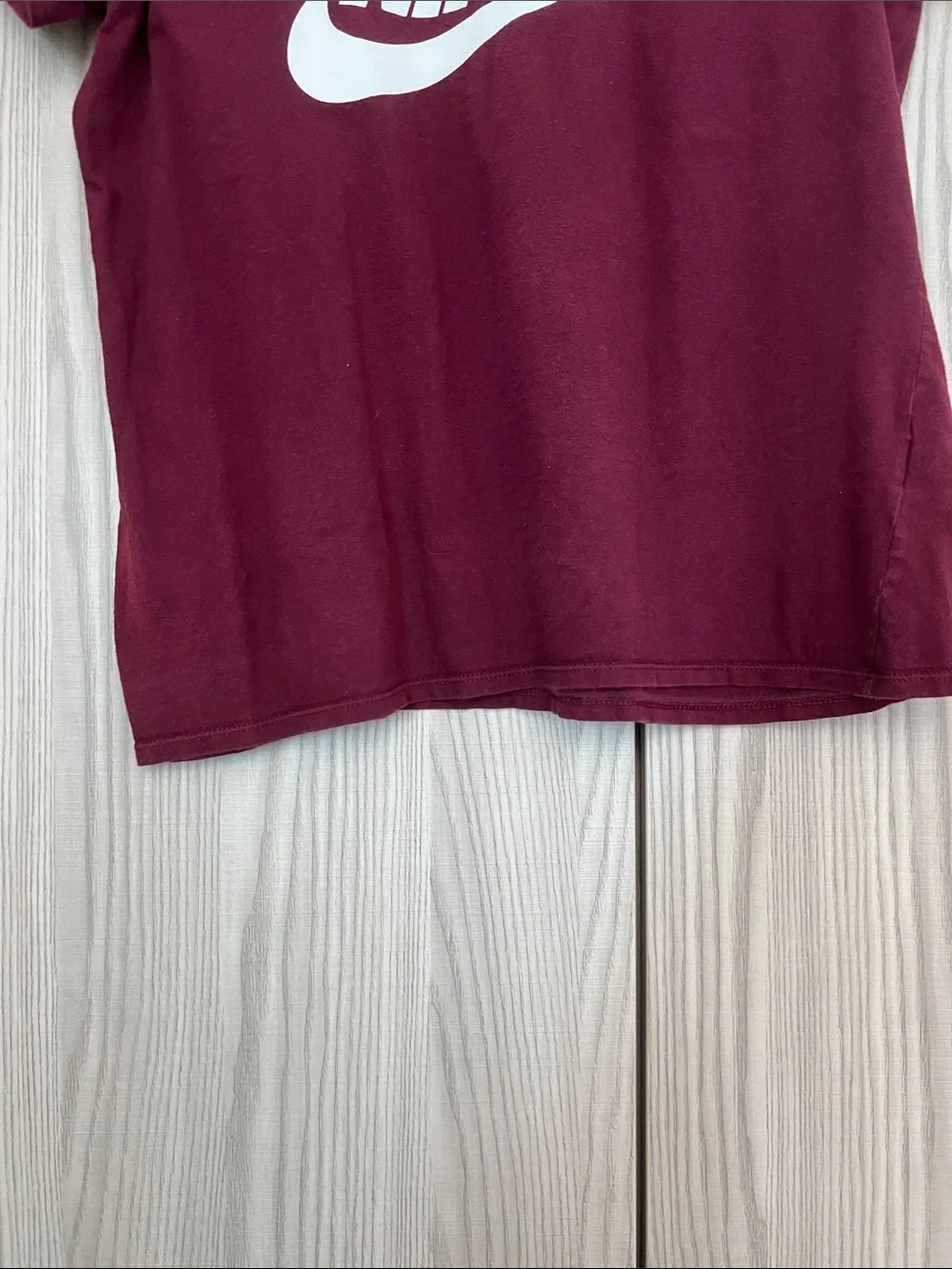 Nike Women's Burgundy Short Sleeve Tee with White Logo